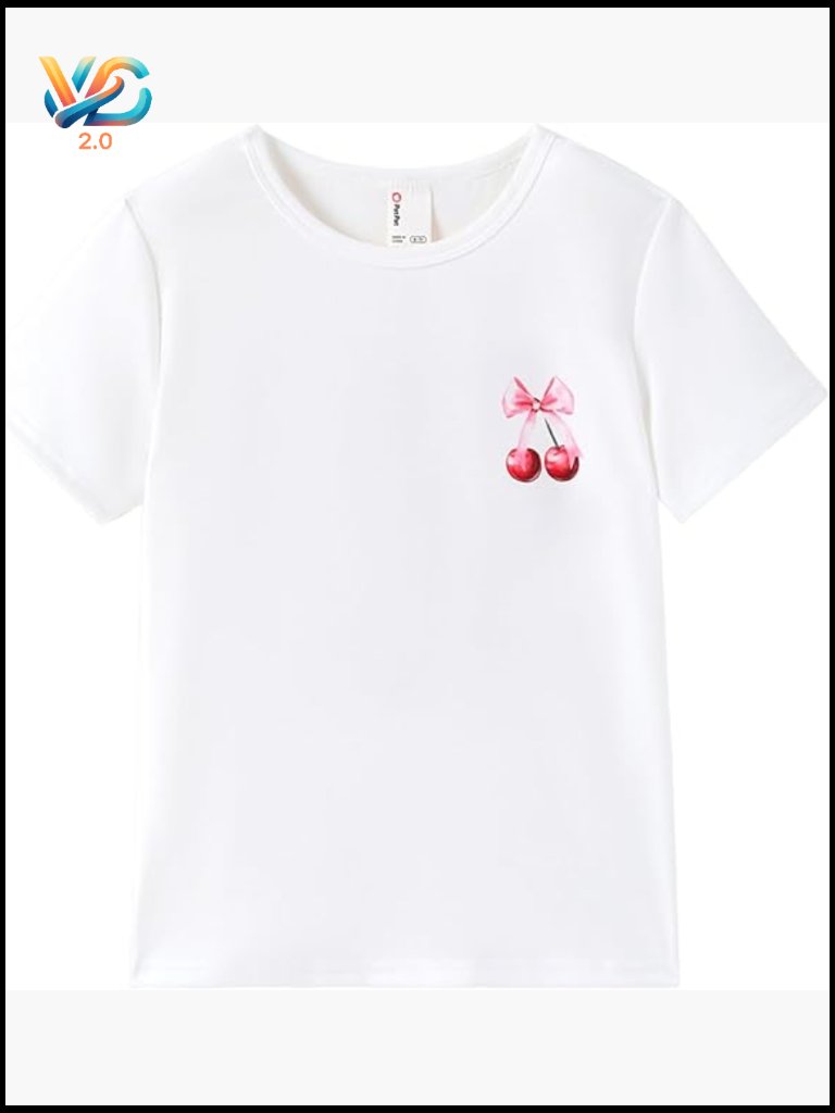 Girls Short Sleeve Graphic Tee Cute Summer Outfit T-Shirt Casual Play